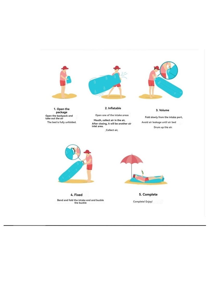 M MIAOYAN Lazy Inflatable Sofa – Portable Outdoor Air Lounger for Beach, Camping, Travel – Foldable Single Air Bed & Sleeping Bag - Image 5