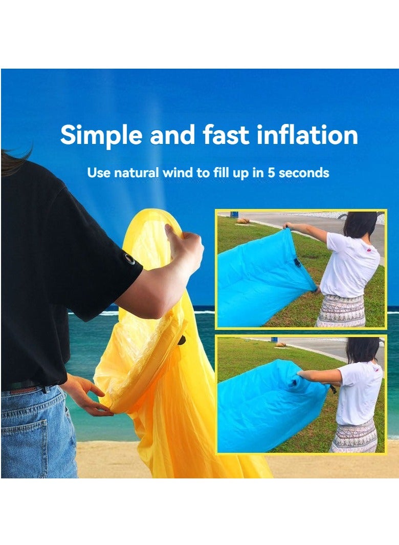 M MIAOYAN Lazy Inflatable Sofa – Portable Outdoor Air Lounger for Beach, Camping, Travel – Foldable Single Air Bed & Sleeping Bag - Image 2