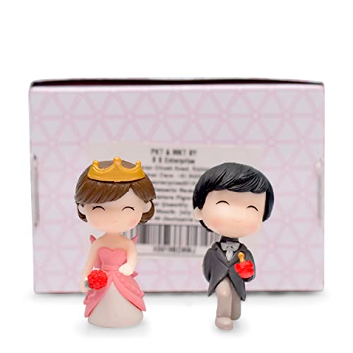 iDream Cute Couple Proposing Resin Figurine, Romantic Valentine's Day Gift for Girlfriend, Miniature Couple Showpiece (Grey & Pink) - Image 5
