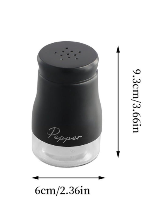 Black Stainless Steel and Glass Salt and Pepper Shaker Seasoning Set with Modern Design! 2- Piece, 120ml each Bottle! Suitable for Powder Spicery!  - Image 2