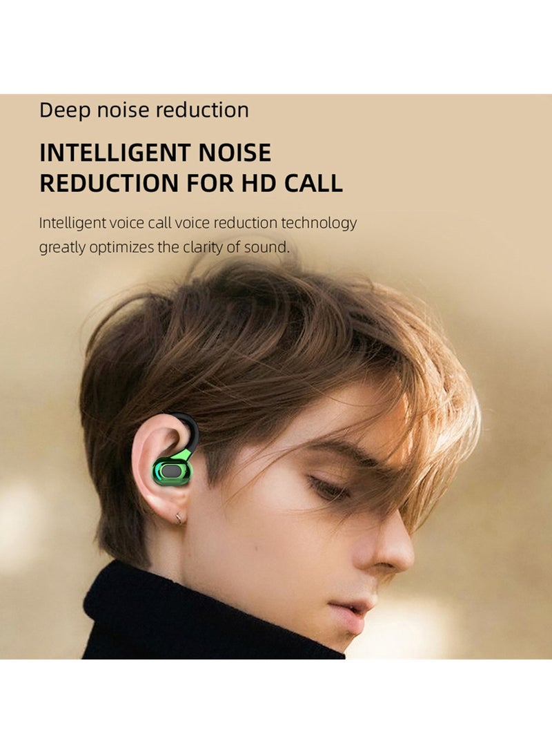Single Bluetooth Earbud with Earhooks Sports Headphones Over the Ear Running Workout Wrap Around Earbud 20H Long Battery Life Waterproof Noise Cancelling Headset for Android iOS - Image 3