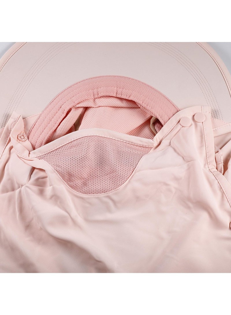 Mmmon Sun Hat for Women with Neck Flap, UV Protective Hiking Fishing Hats, Wide Brim Sun Hat (Pink) - Image 2