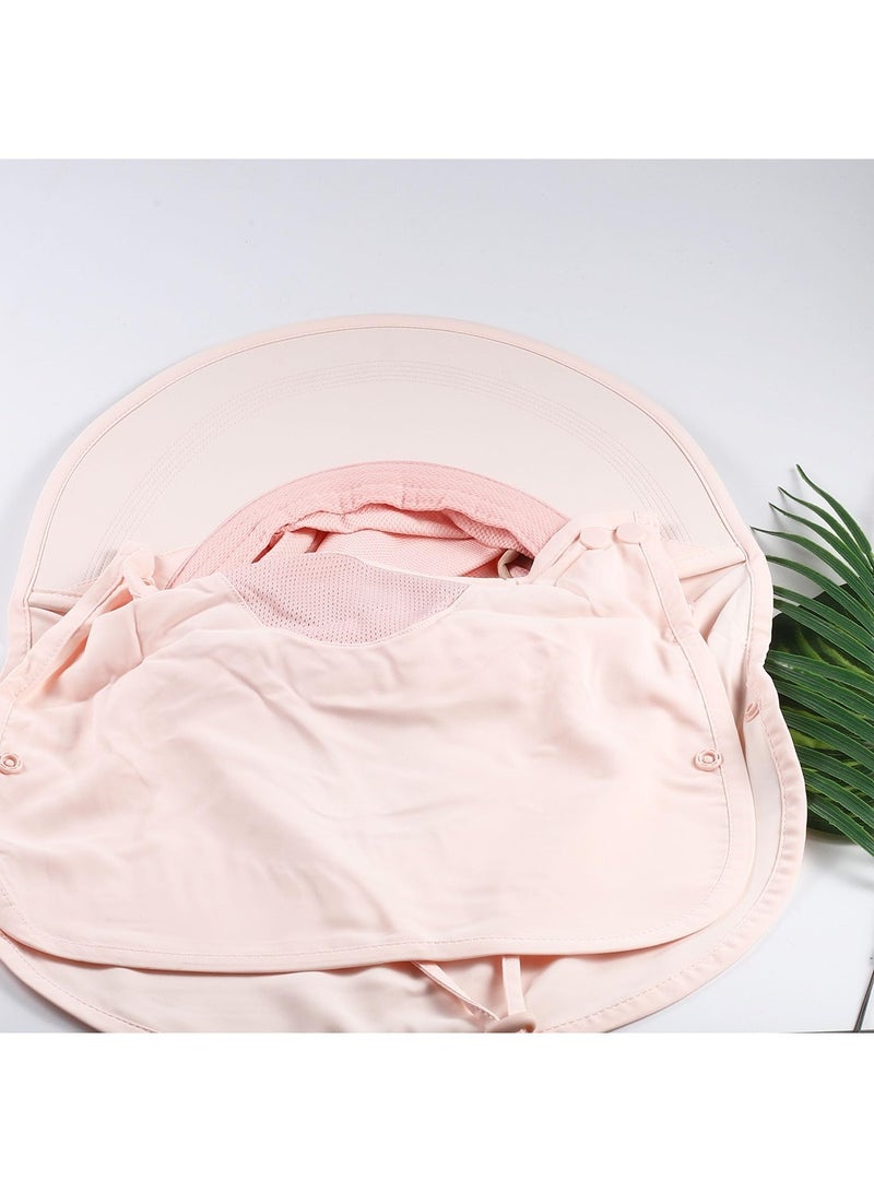Mmmon Sun Hat for Women with Neck Flap, UV Protective Hiking Fishing Hats, Wide Brim Sun Hat (Pink) - Image 3
