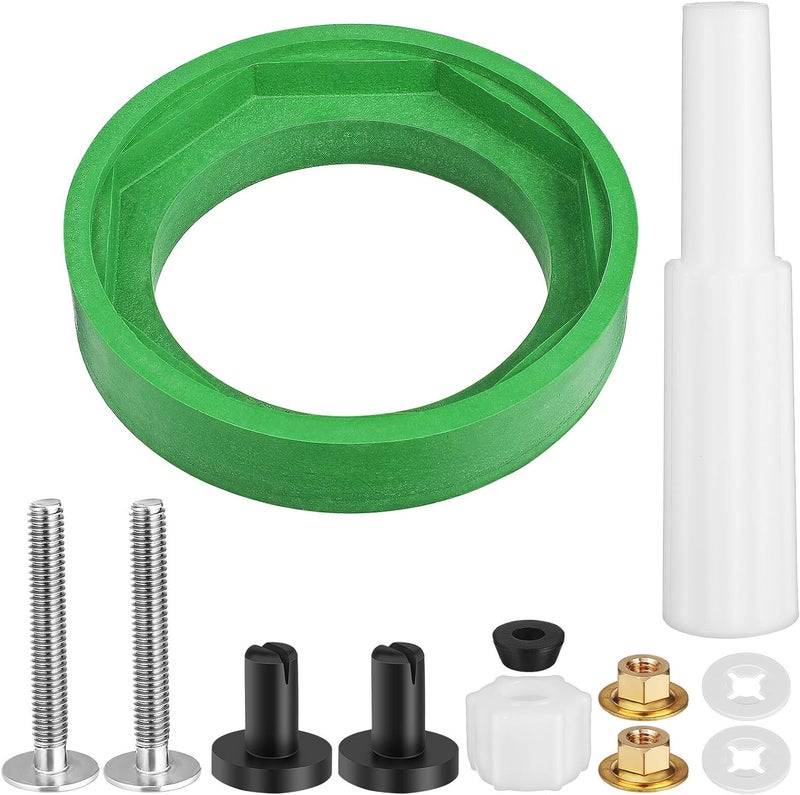 Toilet Tank Gasket Kit with Bolts Nbr Rubber Seal for Leak Prevention Tank to Bowl Coupling Repair Parts Compatible with Standard Toilets - Image 1