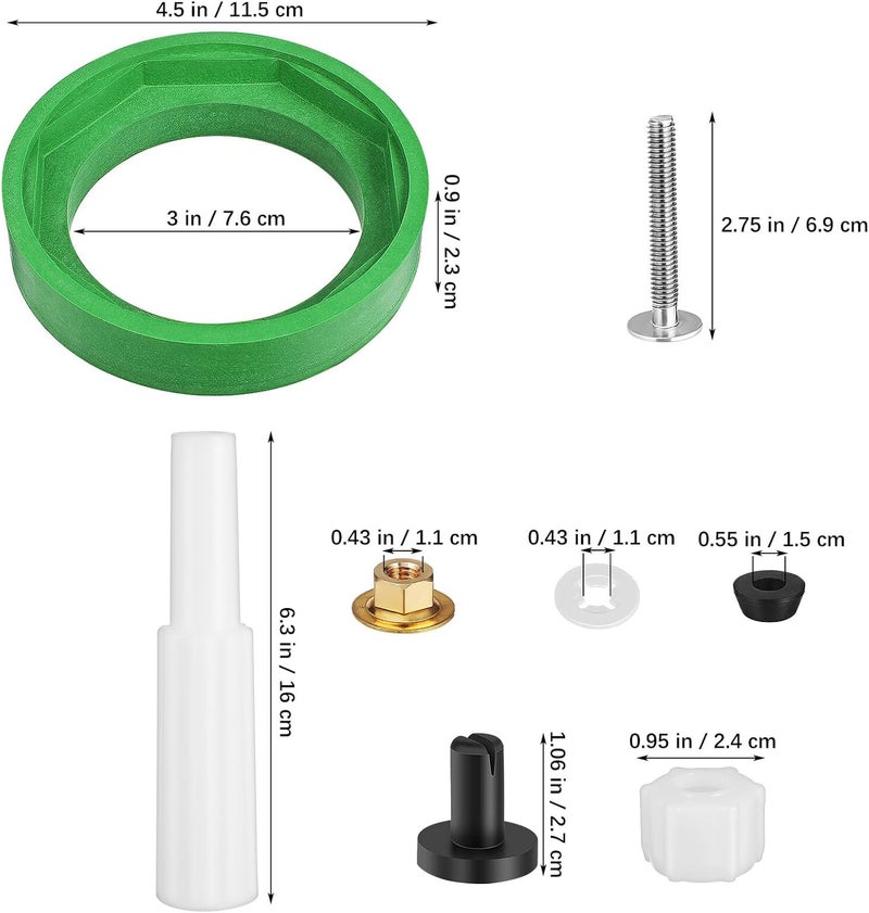 Toilet Tank Gasket Kit with Bolts Nbr Rubber Seal for Leak Prevention Tank to Bowl Coupling Repair Parts Compatible with Standard Toilets - Image 2
