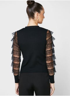 ELLA Lace Sleeve Detail Cardigan  - Image 2
