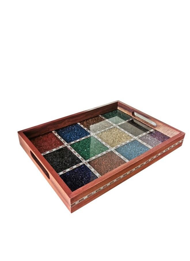 Generic - Handmade Wooden Handicraft Serving Tray 30 x 22 cm - Image 1