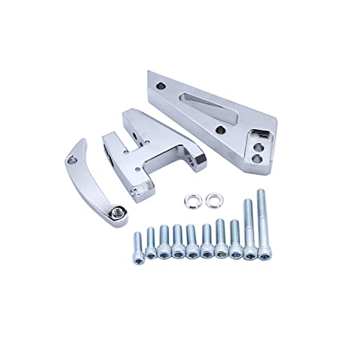 TAKPART Aluminum Alternator Bracket Kit Without Adjustable Tensioning Rod Polished Compatible for Chevy SBC 350 Short Water Pump SWP - Image 1