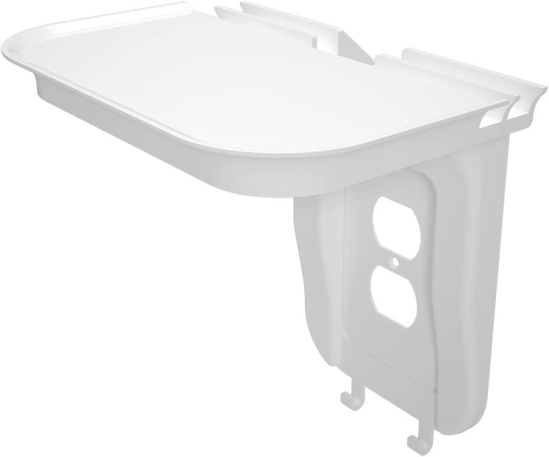 Suptek Large Wall Outlet Shelf,Home Wall Shelf Organizer for Outlets,Perfect for Bathroom Kitchen,Bedrooms,Ideal for Cell Phone Speaker up to 20lbs,with Cable Management and Detachable Hooks (S3XLW) - Image 1