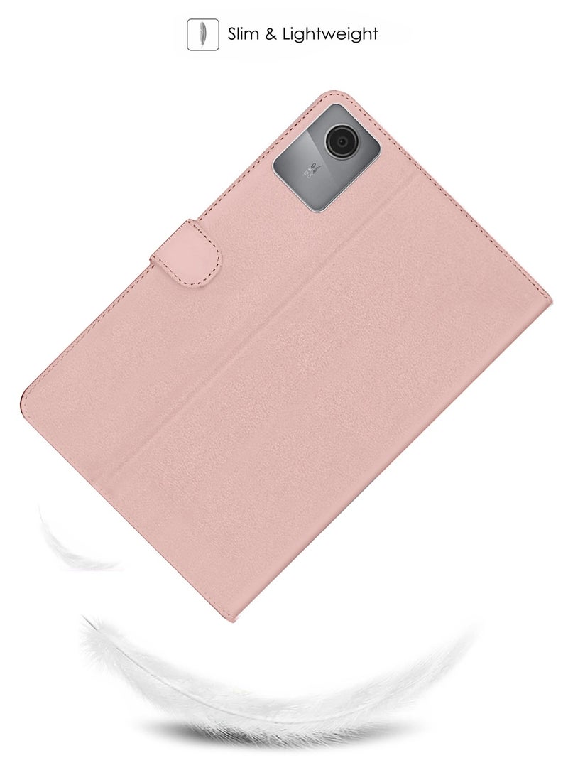 اوميكر غطاء واقي لقطة Lenovo Tab M11 2024 بحجم 11 بوصة من الجلد الصناعي مع إغلاق مغناطيسي (TCFPSR) - اللون الوردي الذهبي - Image 2