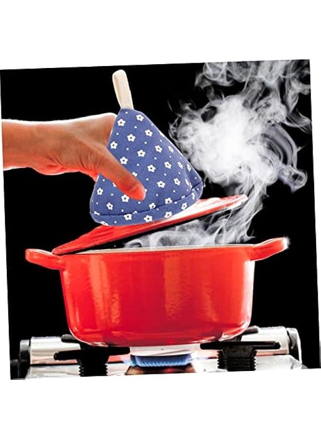 4 Pcs Hot Pot Lid Handle Mitts Scald Pot Knob Grabber Covers Triangular Design for Secure Grip Kitchen Accessories Ideal Pot Holders for Safe Cooking