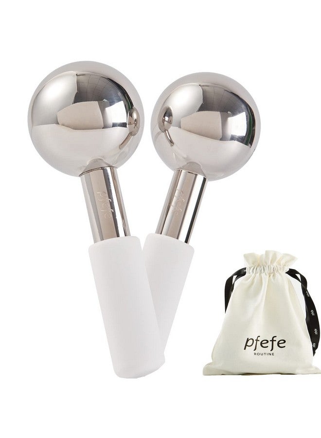 pfefe Ice Globes for Face & Eyes, Unbreakable Stainless Steel Cryo Sticks for Beauty Routines, Facials Cold Roller Cooling Globes for Puffiness, Wrinkles, Dark Circles, Headaches - Image 1
