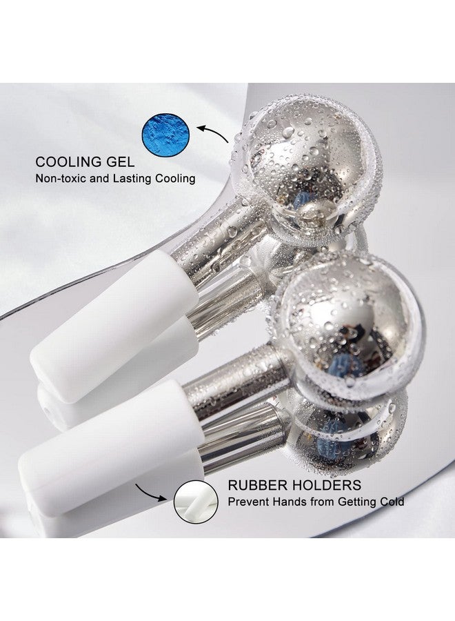 pfefe Ice Globes for Face & Eyes, Unbreakable Stainless Steel Cryo Sticks for Beauty Routines, Facials Cold Roller Cooling Globes for Puffiness, Wrinkles, Dark Circles, Headaches - Image 3