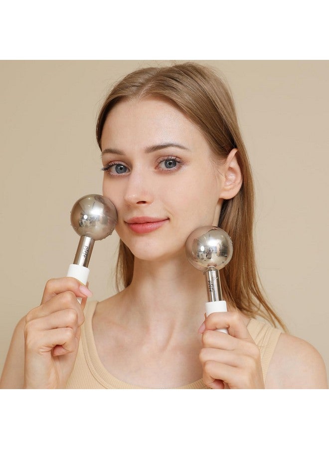 pfefe Ice Globes for Face & Eyes, Unbreakable Stainless Steel Cryo Sticks for Beauty Routines, Facials Cold Roller Cooling Globes for Puffiness, Wrinkles, Dark Circles, Headaches - Image 4