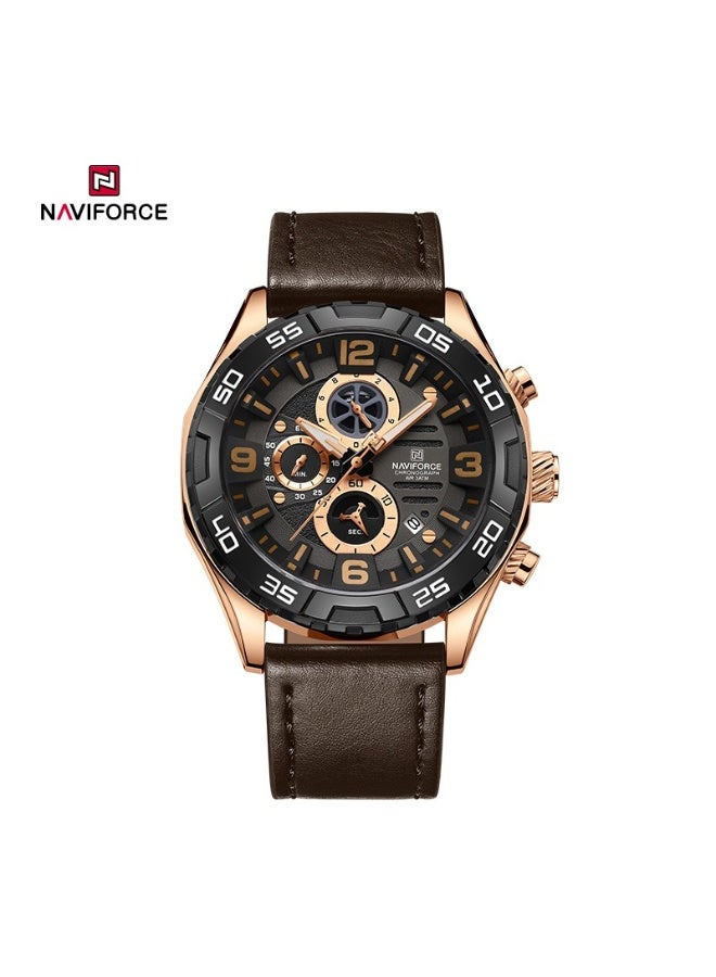 Naviforce Elegance Exquisite Multifunctional Men's Chronograph Watch (Bronze) Original NF8043 - Image 1