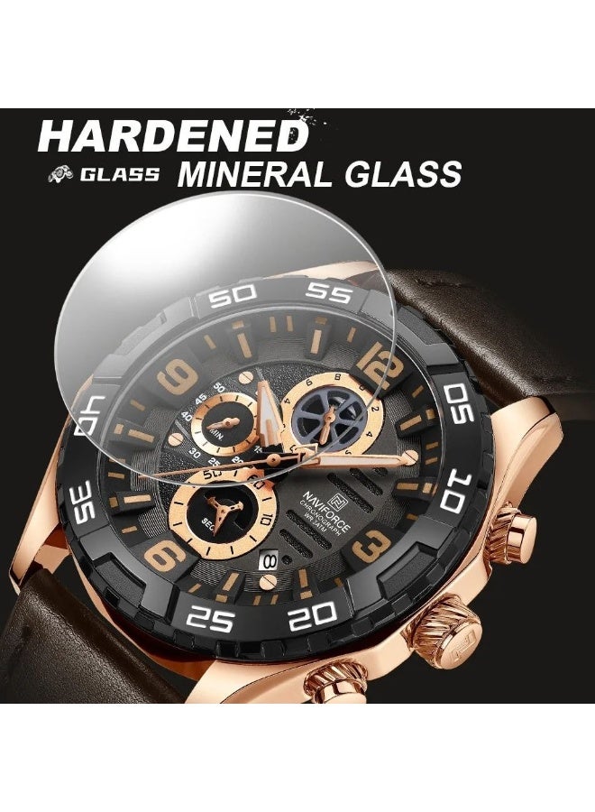 Naviforce Elegance Exquisite Multifunctional Men's Chronograph Watch (Bronze) Original NF8043 - Image 4