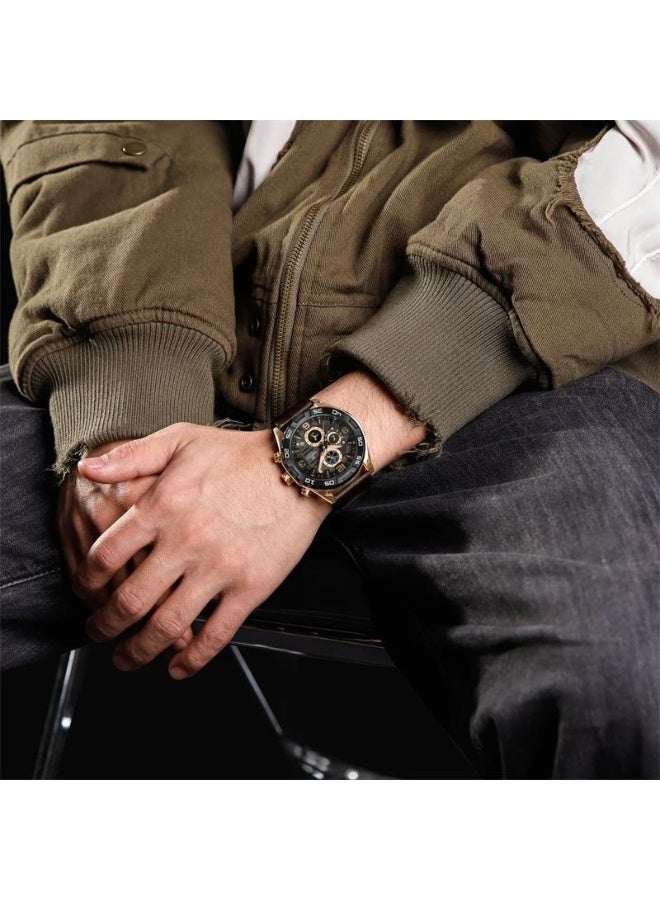 Naviforce Elegance Exquisite Multifunctional Men's Chronograph Watch (Bronze) Original NF8043 - Image 5