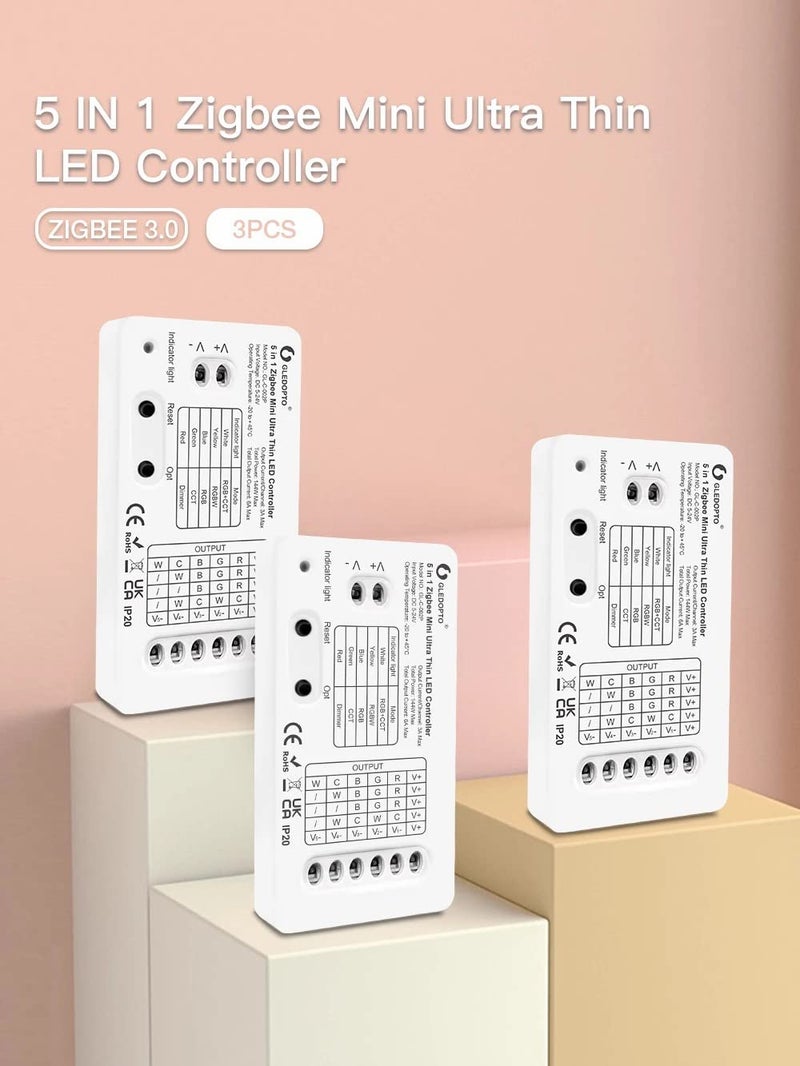 Protium ZigBee LED Strip Light Controller CCT Color Temperature Control Switch for Cold Warm Dual Light strip Work with ZigBee Light Link ZLL Hue Bridge Tuya bridge Echo Plus - Image 2