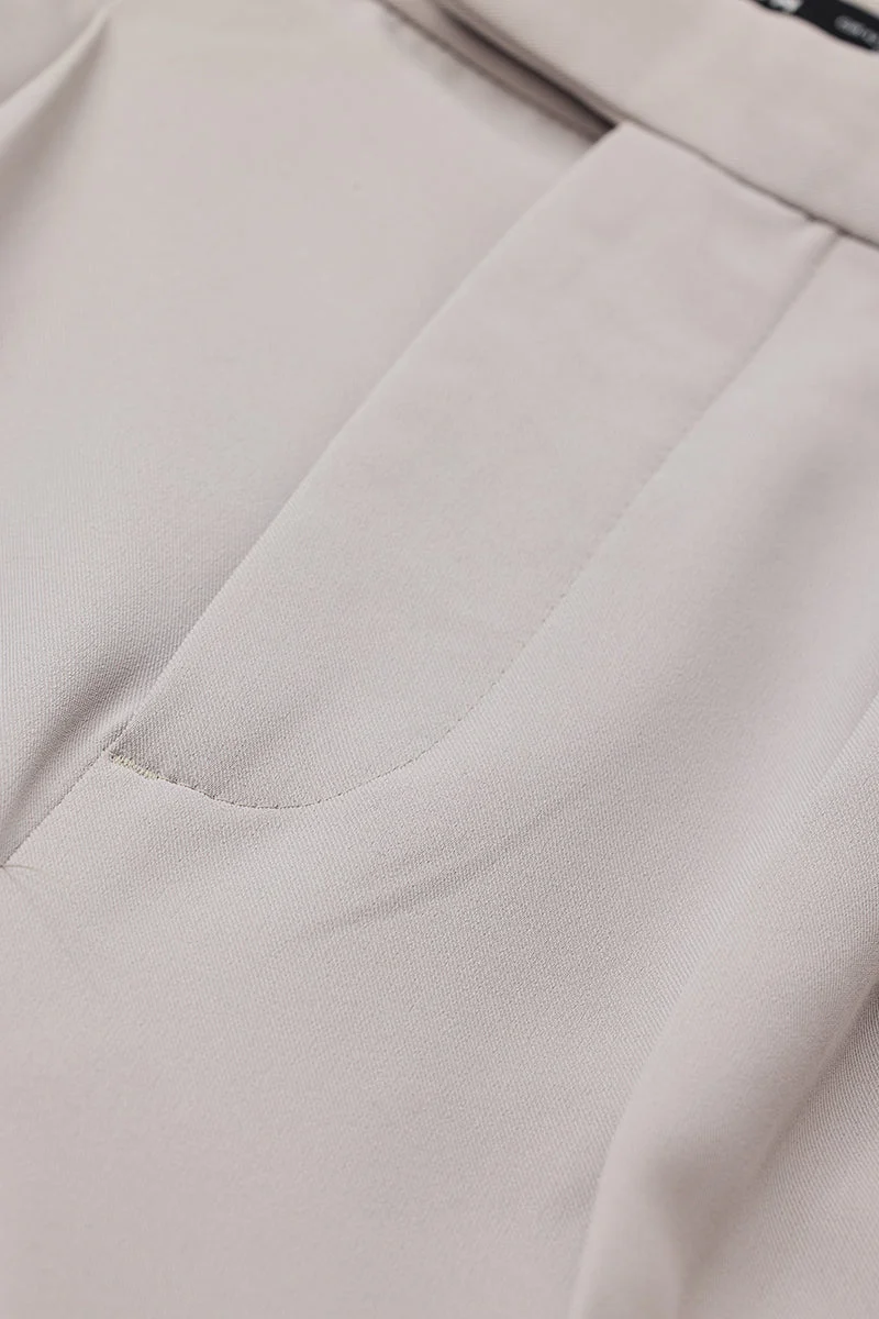 SNITCH Grey Solid Relaxed Casual Trousers