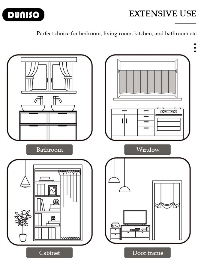 DUNISO Short Curtains, Country House Bistro Curtain,Breathable Light Filtering Short Kitchen Curtains, Semi Sheer Rod Pocket Curtains for Café, Kitchen, Living Room and Decoration  - Image 3