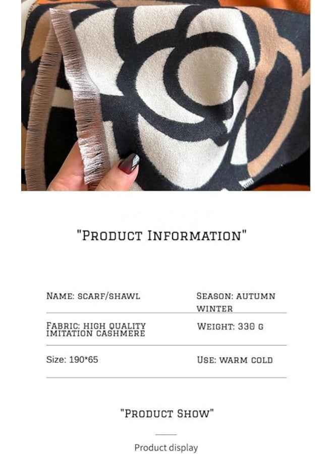 سكارف باشمينا ناعم للنساء، يمكن لفه، متعدد الاستخدامات، شال بطانية، سكارف كبير، شال يمكن للارتداء في المساء بتصميم بطانية، رداء بونشو مفتوح من الأمام من شو داي - Image 3