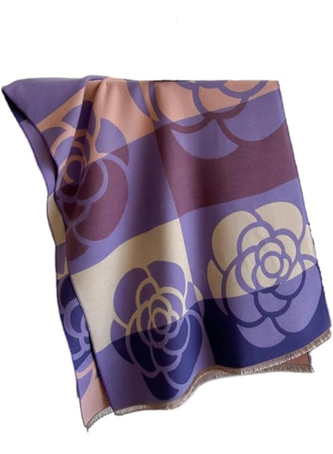 سكارف باشمينا ناعم للنساء، يمكن لفه، متعدد الاستخدامات، شال بطانية، سكارف كبير، شال يمكن للارتداء في المساء بتصميم بطانية، رداء بونشو مفتوح من الأمام من شو داي - Image 2