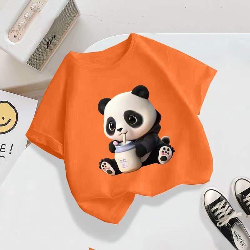Men'S And Women'S Fashionable Short-Sleeved T-Shirt Children'S Summer Western Style Half-Sleeved Top T-Shirt Big Boy'S Handsome Trendy - Image 1