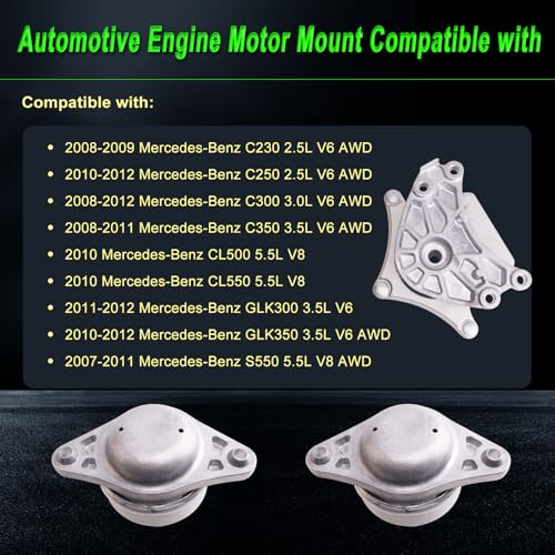 SHICHU Engine Motor Mount Compatible with Benz C230 C250 C300 C350 CL500 CL550 GLK300 GLK350 S550 20072012AWD Replace for A4063 A4074 2042401517 2042400218 - Image 3