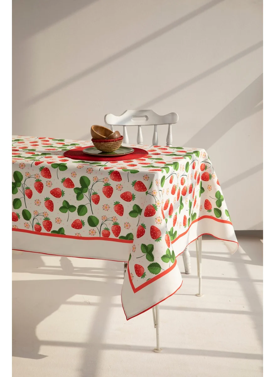 Ays Home Strawberry Pattern Dining Table Cloth