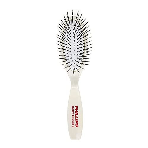 Phillips Brush Light Touch 2 Oval Cushioned Brush (Purse Sized), with Ball Tipped Nylon Bristles, Contoured Handle