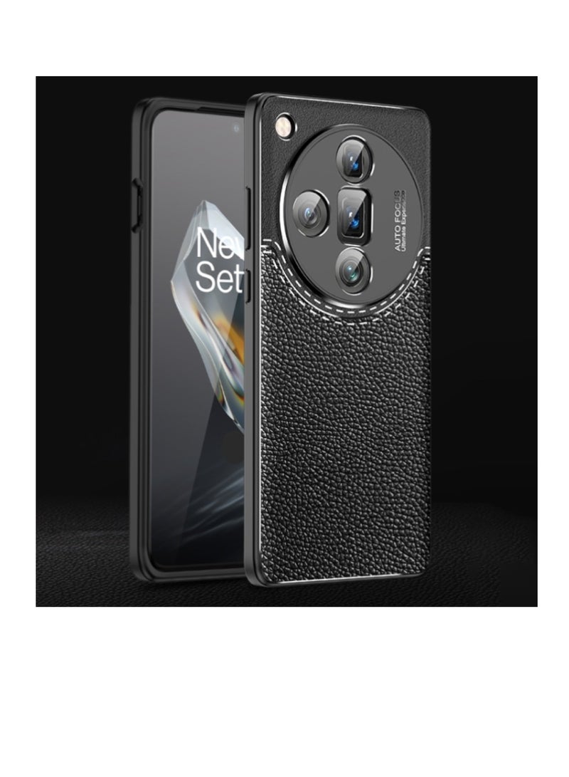 Oppo Find X7 Carbon Fiber Protective Case Cover with Litchi Pattern, Shockproof TPU, Anti-Slip, Ultra-Thin, Shock Absorption - Black  - Image 2