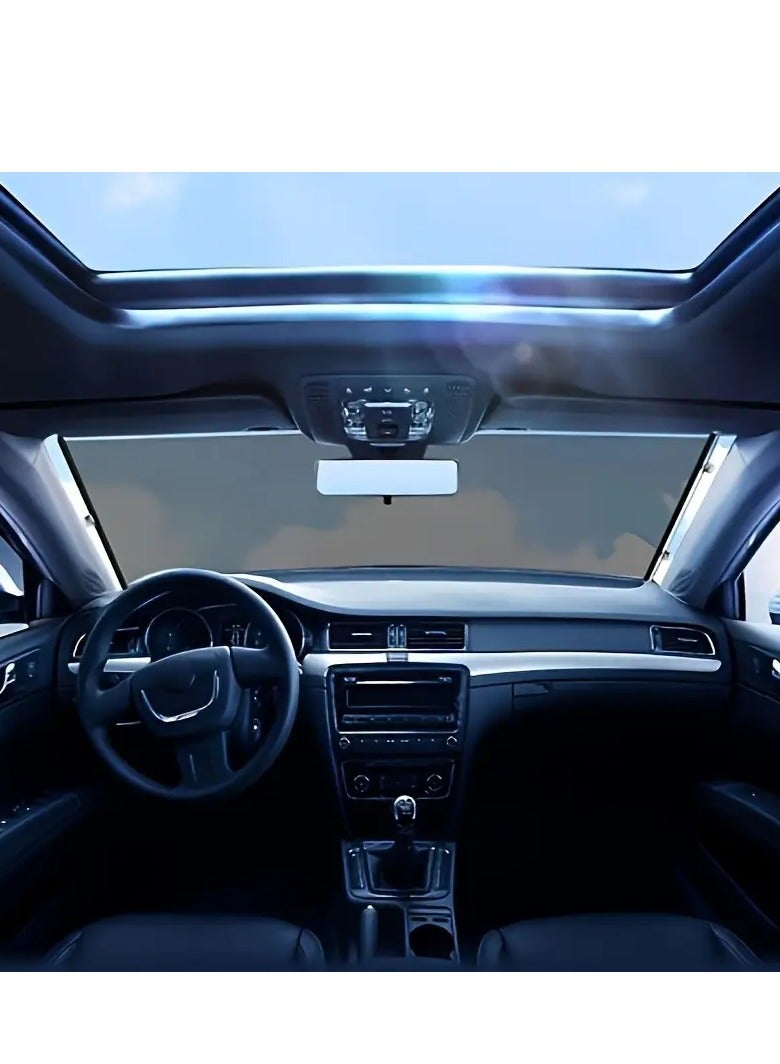 PAMEER Roll-Up Sunshade for Vehicle Front Window - PVC Material, Sun Protection, Heat Insulation, Easy Storage - Desert Scene Design, Easy Installation, Easy Storage Feature|Desert Theme Decor|Pvc Construction, Sun Shades for Car, Size 58 x 125cm  - Image 2