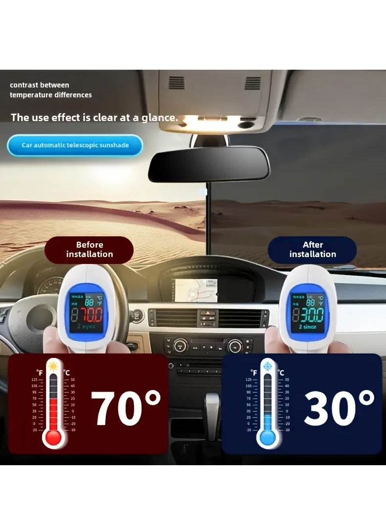 PAMEER Roll-Up Sunshade for Vehicle Front Window - PVC Material, Sun Protection, Heat Insulation, Easy Storage - Desert Scene Design, Easy Installation, Easy Storage Feature Desert Theme Decor PVC Construction, Sun Shades for Car, Size 42 x 140cm - Image 4