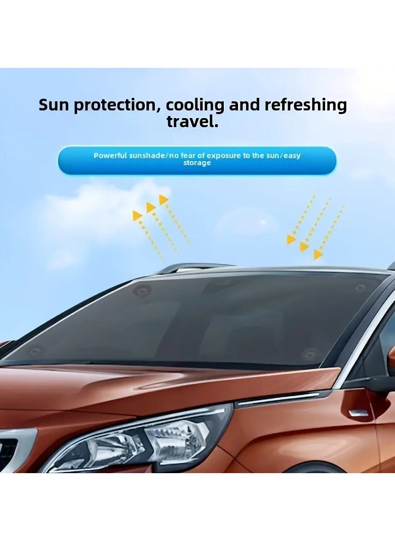 PAMEER Roll-Up Sunshade for Vehicle Front Window - PVC Material, Sun Protection, Heat Insulation, Easy Storage - Desert Scene Design, Easy Installation, Easy Storage Feature Desert Theme Decor PVC Construction, Sun Shades for Car, Size 42 x 140cm - Image 5