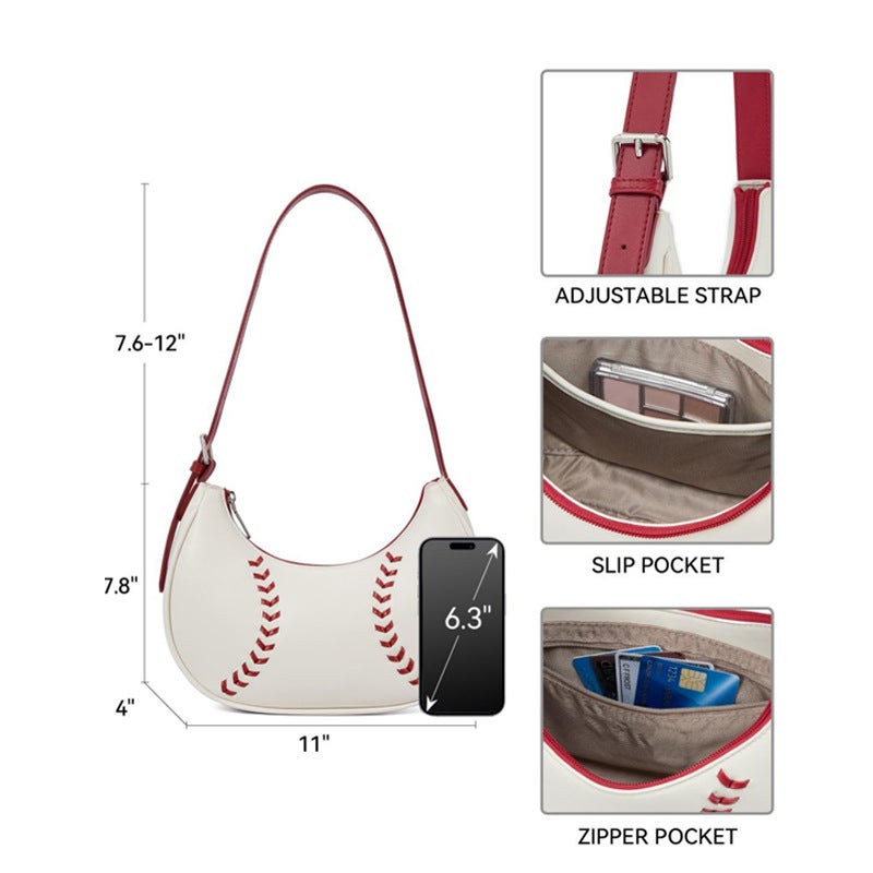Women's PU Crossbody Bag with Chain Decoration - Image 2
