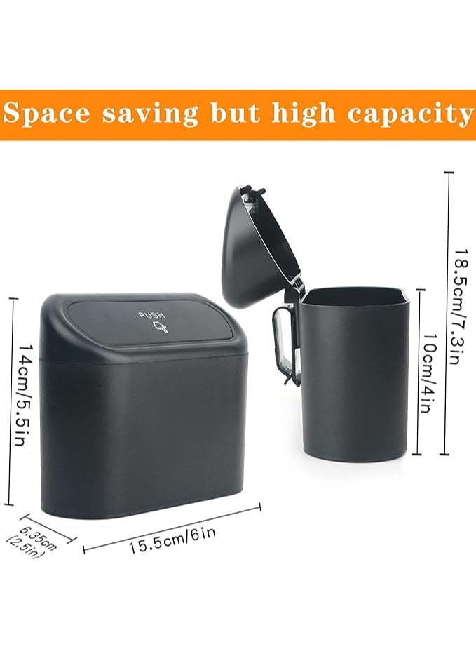 سلة قمامة للسيارة Einesin صغيرة قابلة للتعليق بغطاء مع 40 كيس قمامة صندوق تخزين للنفايات للاستخدام اليومي داخل السيارة - Image 1