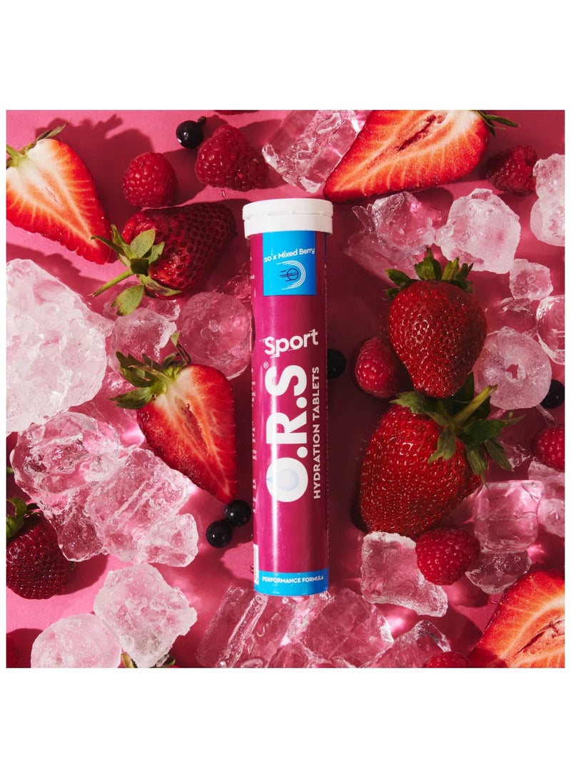 O.R.S Sport Hydration Tablets with Electrolytes, Vegan, Gluten and Lactose Free Formula – Soluble Sports Oral Rehydration Tablets with Natural Mixed Berry Flavour, Low Calorie, 80 Tablets (Pack of 4) - Image 2