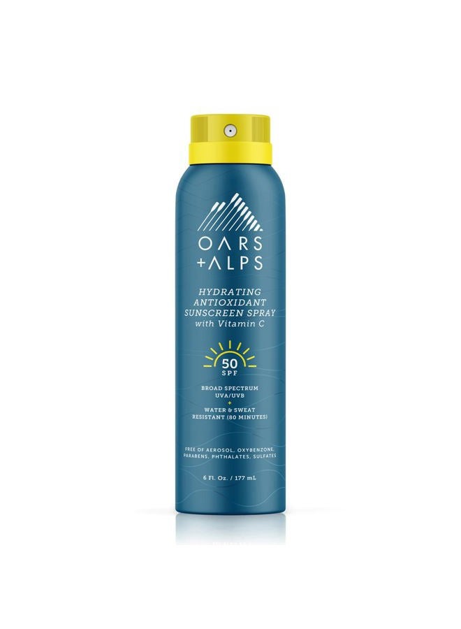Oars + Alps Hydrating SPF 50 Sunscreen Spray, Infused with Vitamin C and Antioxidants, Water and Sweat Resistant, 6 Oz, 1 Pack - Image 1