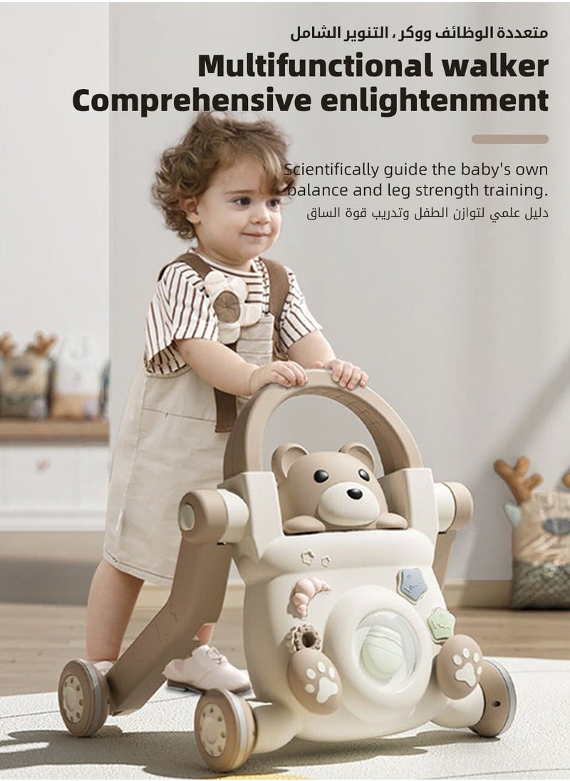 MIXDE 4-in-1 Baby Walker with Parent Push Handle, Baby Push Walker, Multifunctional Baby Sit to Stand Walker, Assembled as Scooter and Balance Bike with Detachable Panel, Gift for Infant Boys Girls  - Image 2