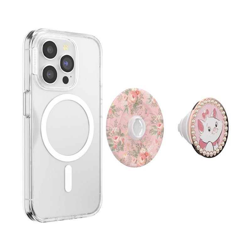 POPSOCKETS مقبض بوب سوكيتس لهاتف مع ماج سيف مع حامل قدم، حامل مغناطيسي، قمة قابلة للتبديل، تثبيت آمن لحالات آيفون ماج سيف، مقبض للهاتف والتابلت، ديزني - ماري إن بلوم - Image 4