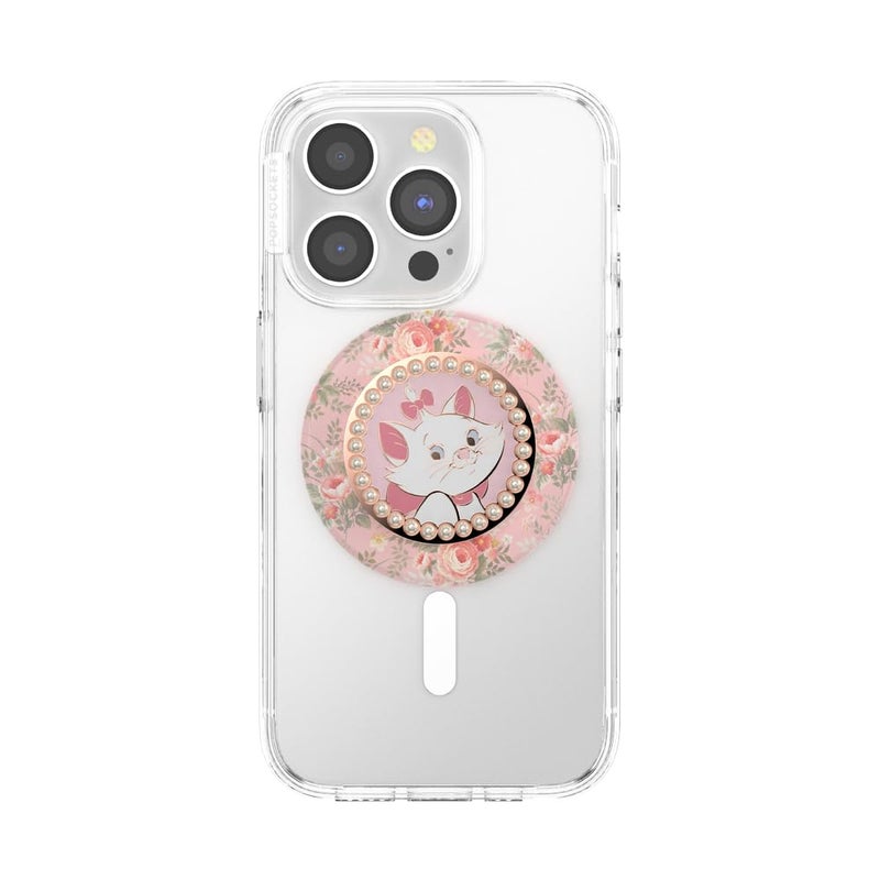 POPSOCKETS مقبض بوب سوكيتس لهاتف مع ماج سيف مع حامل قدم، حامل مغناطيسي، قمة قابلة للتبديل، تثبيت آمن لحالات آيفون ماج سيف، مقبض للهاتف والتابلت، ديزني - ماري إن بلوم - Image 3