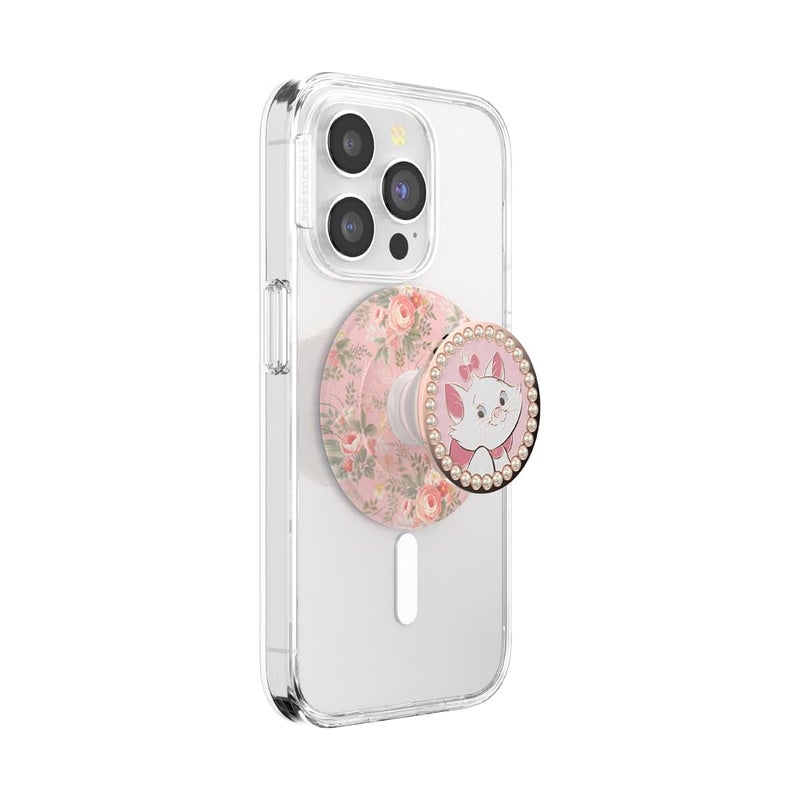 POPSOCKETS مقبض بوب سوكيتس لهاتف مع ماج سيف مع حامل قدم، حامل مغناطيسي، قمة قابلة للتبديل، تثبيت آمن لحالات آيفون ماج سيف، مقبض للهاتف والتابلت، ديزني - ماري إن بلوم - Image 1