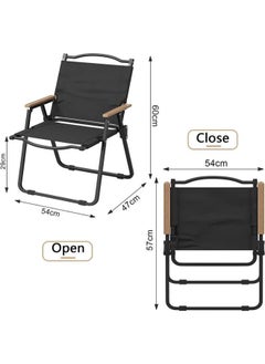 Generic Foldable Fishing Camping Chair Portable Wooden Beach Chair Outdoor Picnic Chair Beach Chair, Outdoor Armchair for Camping Travel and Outdoor Activities  - Image 2