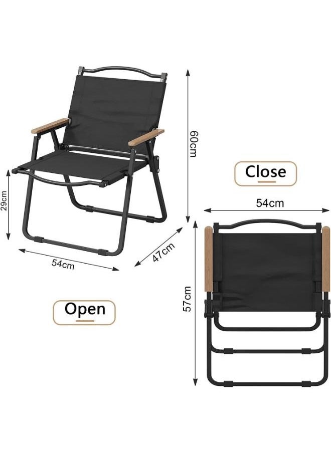 Generic Foldable Fishing Camping Chair Portable Wooden Beach Chair Outdoor Picnic Chair Beach Chair, Outdoor Armchair for Camping Travel and Outdoor Activities  - Image 2