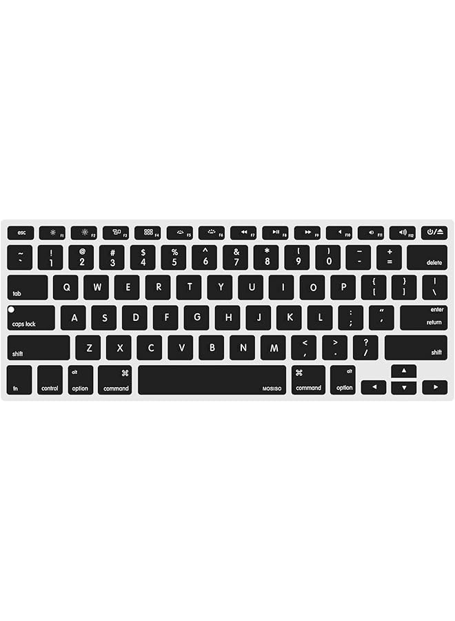 promass Silicone Keyboard Cover Compatible with MacBook Air 13 inch A1466 A1369 2010-2017&Compatible with MacBook Pro 13/15 inch (with/without Retina Display, 2015 or Older Version), Black