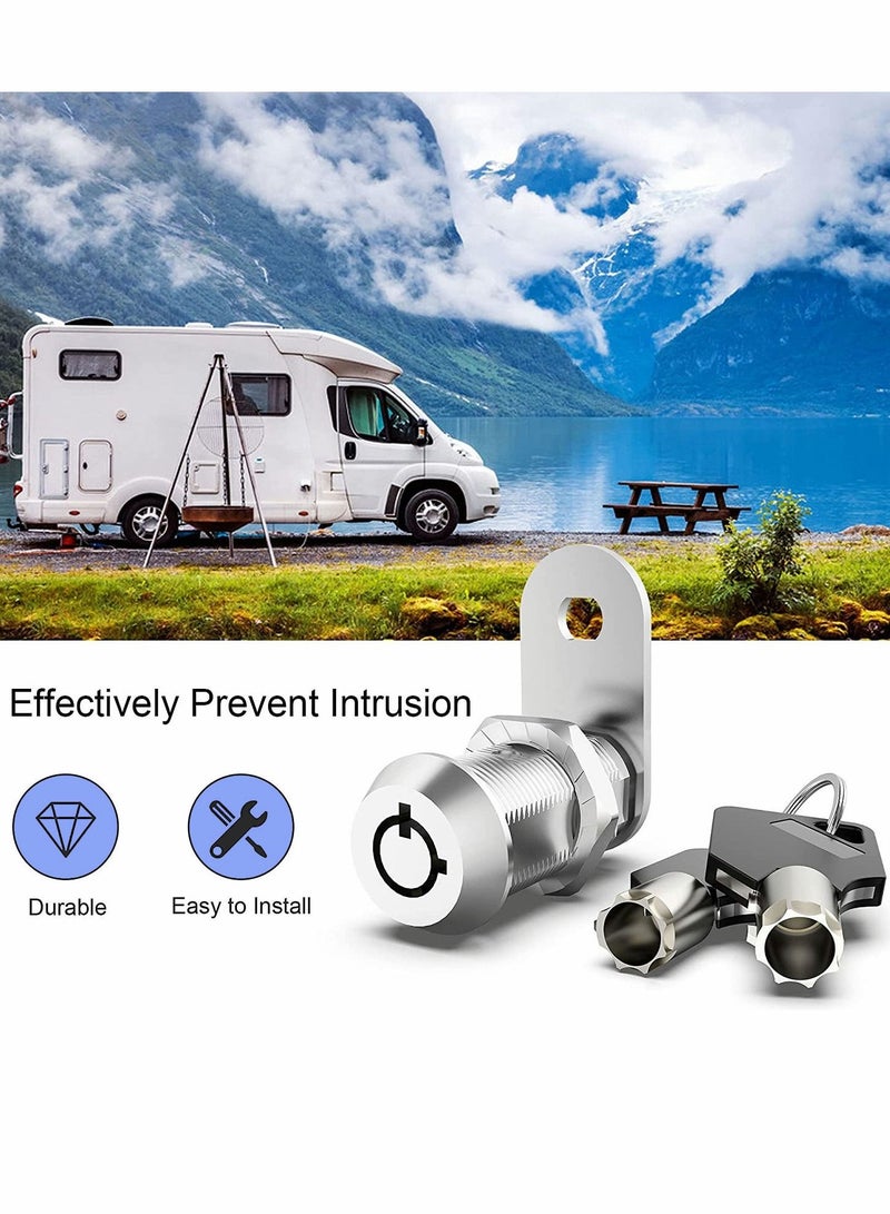SYOSI Cabinet Cam Lock Set 3 Pack 5/8 Inch Cylinder Locks Secure File Drawer Dresser RV Replacement Hardware Chrome Finish Zinc Alloy - Image 3