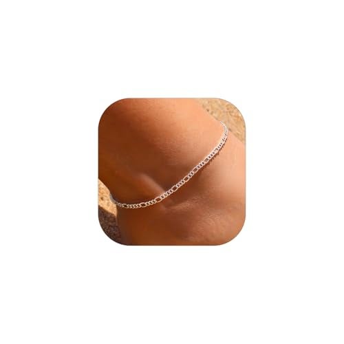 ChicSilver Ankle Bracelets for Women Herringbone Anklet 925 Sterling Silver Ankle Bracelet for Women Dainty Waterproof Womens Anklets - Image 1