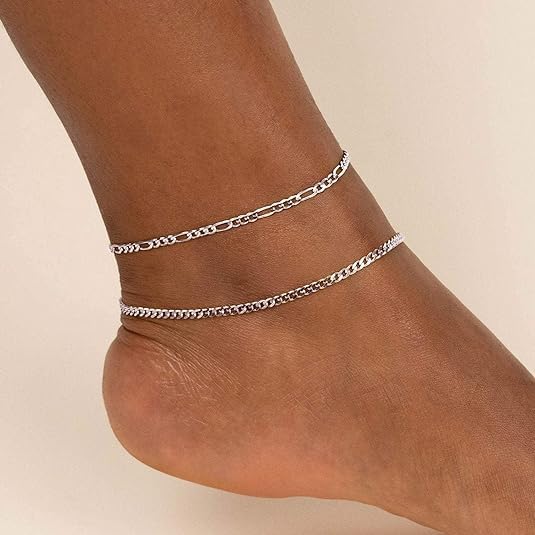 ChicSilver Ankle Bracelets for Women Herringbone Anklet 925 Sterling Silver Ankle Bracelet for Women Dainty Waterproof Womens Anklets - Image 4