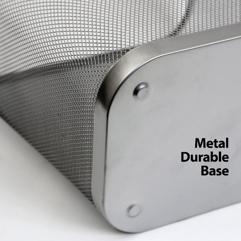 YBM Home Wire Steel Mesh Trash Can - 3.5-Gallon Waste Basket for Under Desk, Office, Home, Bathroom, Laundry Room - Rectangle Metal Wastebasket Trashcan, Silver - Image 4