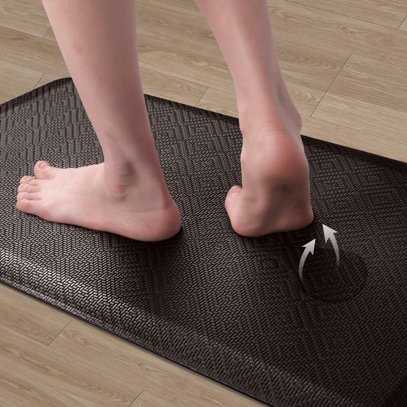 Mattitude Kitchen Mat Cushioned Anti-Fatigue Floor Mat Water Resistant Non-Slip Mats and Rugs Standing and Comfort Desk Mats for House Sink Office Laundry (Chocolate, 17.3"x28") - Image 3